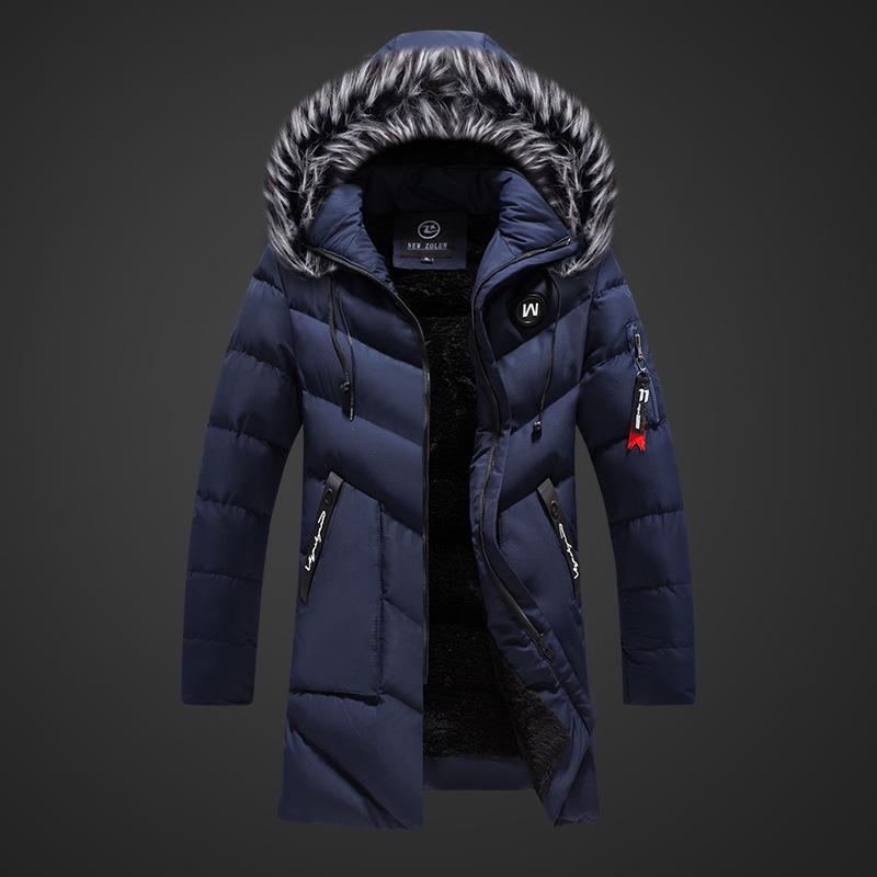 Männer Winter Jacke Mit Kapuze Beiläufige Lange Dicke Fleece Parkas Jacken Mantel Männer Pelz Kragen Outdoor Military Taschen Mantel L von Joom DACH