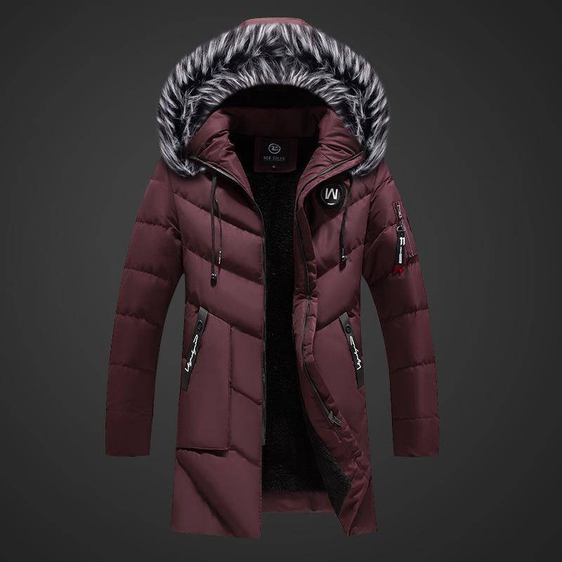 Männer Winter Jacke Mit Kapuze Beiläufige Lange Dicke Fleece Parkas Jacken Mantel Männer Pelz Kragen Outdoor Military Taschen Mantel XXXXL von Joom DACH
