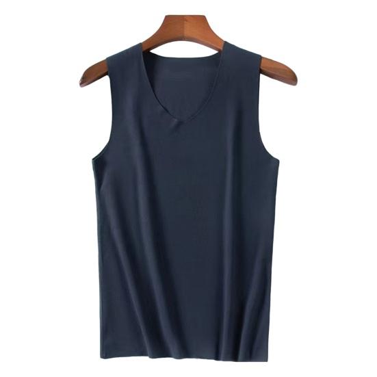 Männer Winter Nahtlose Thermische Weste V-ausschnitt Ärmellose Thermo-unterwäsche Verdickte Elastische Slim Fit Bodenbildung Shirt Thermische Tops 4XL dunkelgraue von Joom DACH