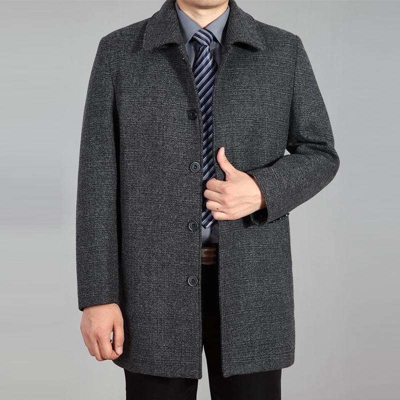 Männer Wollmantel Herbst Winter Mantel Wolle Langer Mantel Peacoat Männer Wolljacke Plus Größe 7XL 6XL von Joom DACH