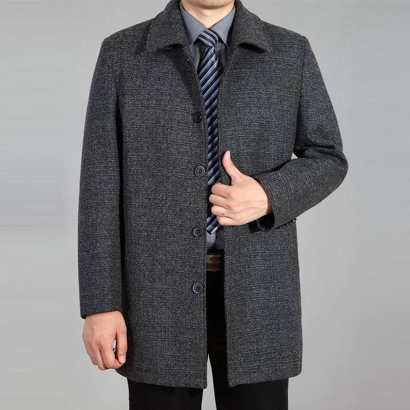 Männer Wollmantel Herbst Winter Mantel Wolle Langer Mantel Peacoat Männer Wolljacke Plus Größe 7XL 6XL von Joom DACH