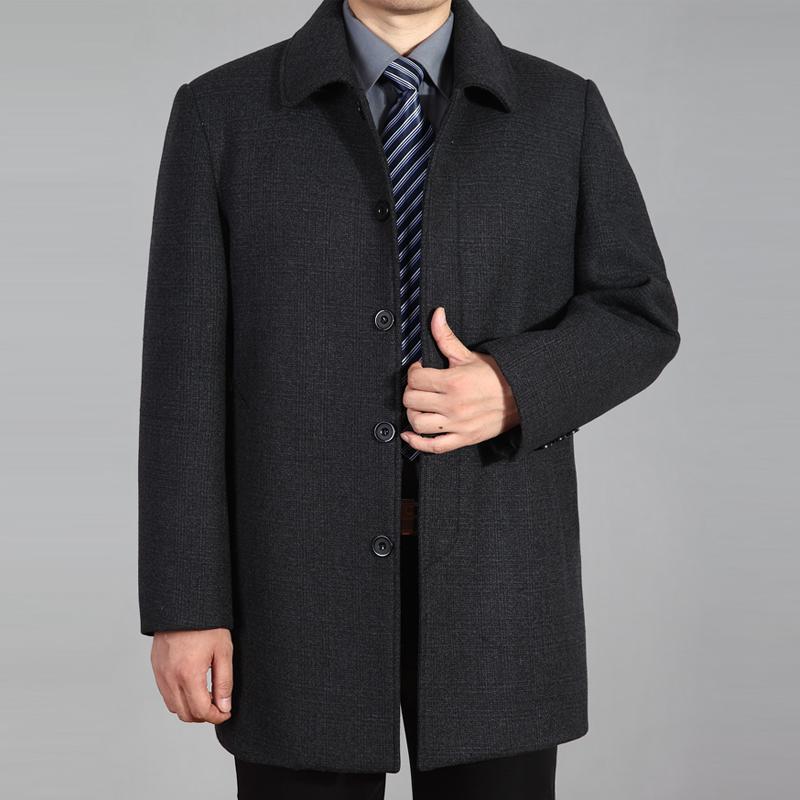 Männer Wollmantel Herbst Winter Mantel Wolle Langer Mantel Peacoat Männer Wolljacke Plus Größe 7XL M von Joom DACH