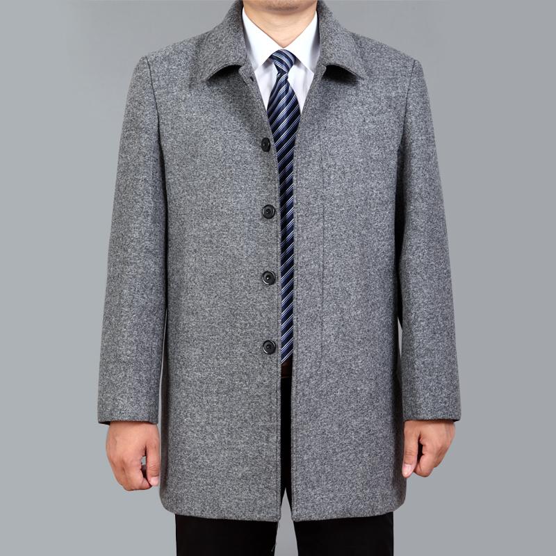 Männer Wollmantel Herbst Winter Wollmantel Wolljacke Männlich Pea Coat Plus Größe 7XL 3XL licht grau von Joom DACH