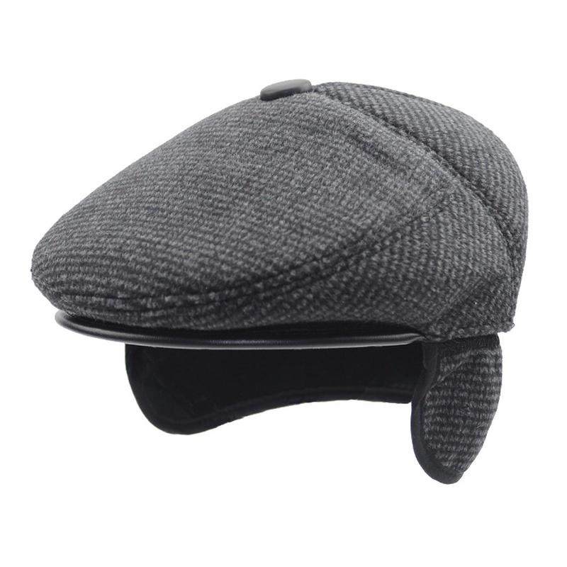 Männer mittleren Alters solide Hut Herbst und Winter Hüte warme Ohrenschützer Senior Hut 60 cm khaki von Joom DACH