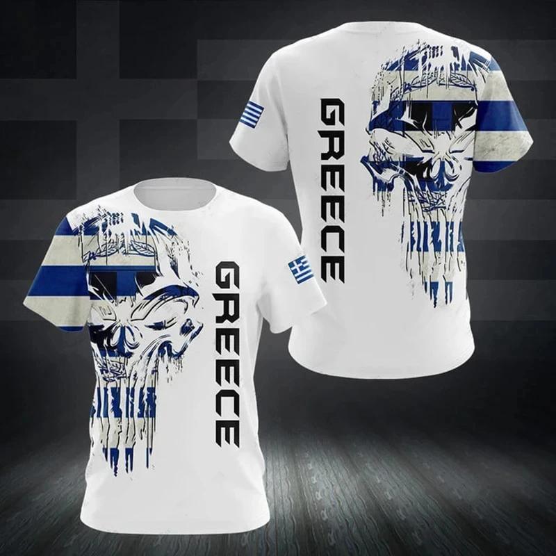 Männer t-shirt Hellas T Shirt Für Männer Geometrische Linie Griechenland Flagge Nationalen Emblem Druck männer T-shirts Tops Kid t-shirt Männer kleidung L von Joom DACH