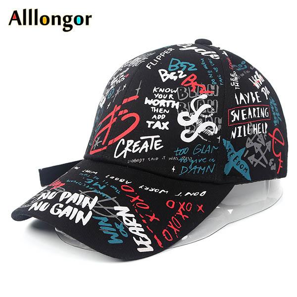 Männer und Frauen Frühling und Sommer Persönlichkeit Graffiti Baseball Kappe Outdoor Sport Golf Caps Casual Reise Hut Einstellbar Rapper Hip-Hop Hut Unisex Hüte von Joom DACH