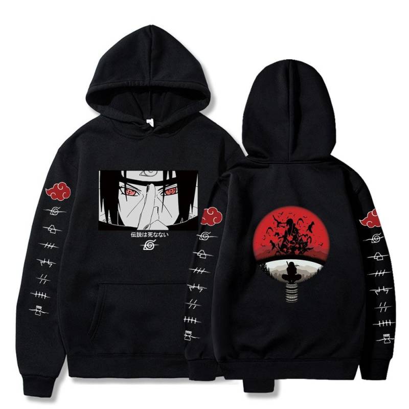 Männer und Frauen japanische Anime Naruto Grafik Uchiha Itachi klassische Hoodie Pullover Hoodie Herbst und Winter Jogging Sportswear Top L von Joom DACH