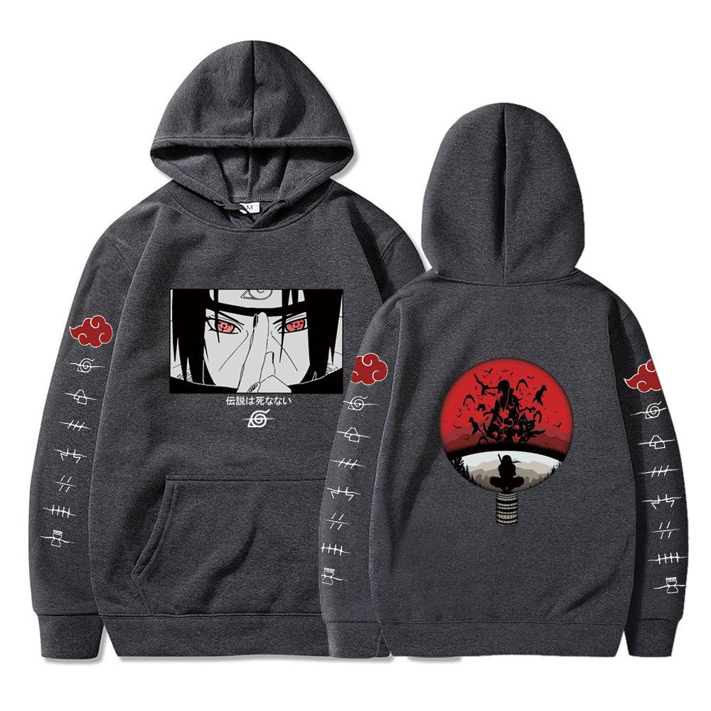 Männer und Frauen japanische Anime Naruto Grafik Uchiha Itachi klassische Hoodie Pullover Hoodie Herbst und Winter Jogging Sportswear Top S von Joom DACH