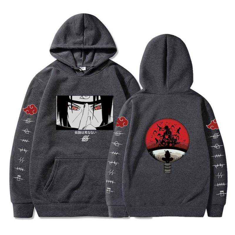 Männer und Frauen japanische Anime Naruto Grafik Uchiha Itachi klassische Hoodie Pullover Hoodie Herbst und Winter Jogging Sportswear Top S von Joom DACH