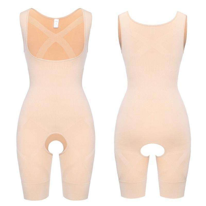 Magic Full Body Shaper Damen Taillentrainer Bauchkontrolle Oberschenkelformer Shapewear Korsett Schlankheitsunterwäsche Body XXXL beige von Joom DACH