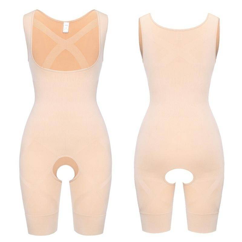 Magic Full Body Shaper Damen Taillentrainer Bauchkontrolle Oberschenkelformer Shapewear Korsett Schlankheitsunterwäsche Body XXXL beige von Joom DACH
