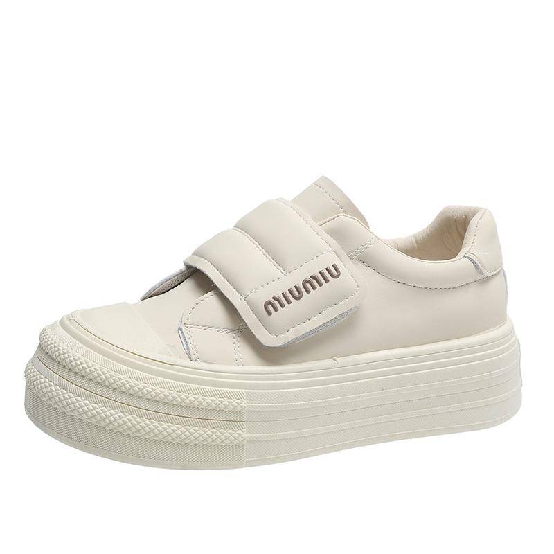 Magic Stick Sneakers Frühling und Sommer Neue Echtleder Plateau Weiße Schuhe Kinder Studenten Allround Freizeit Sneaker 40 von Joom DACH