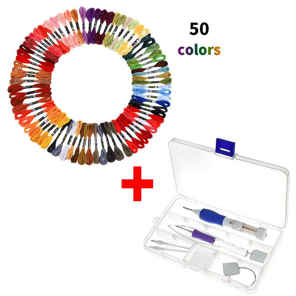 Magische Nadel für Stickerei, Teppich, Stricken, Stanznadel-Set, Handarbeiten, Nähset, Stickerei, Stricknadeln, Stift, Nähwerkzeuge Needlework set von Joom DACH