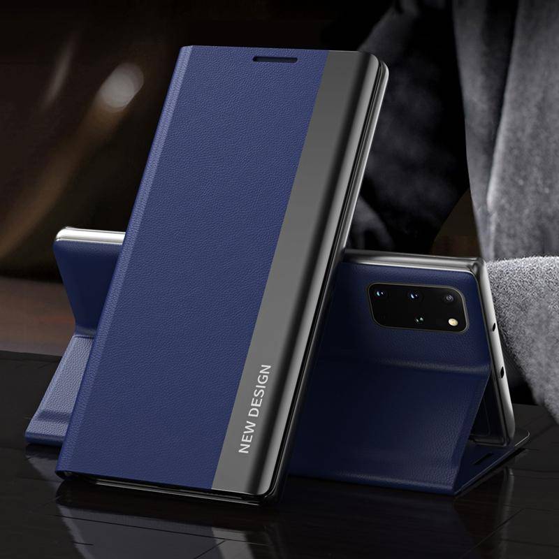 Magnetische Beschichtung Flip Case für Samsung S25 S24 S23 S22 Leder Buchständer Cover für Xiaomi 14 13 Redmi Note 12 11S 10S Stoßfeste Hülle iPhone 11 navy blau von Joom DACH