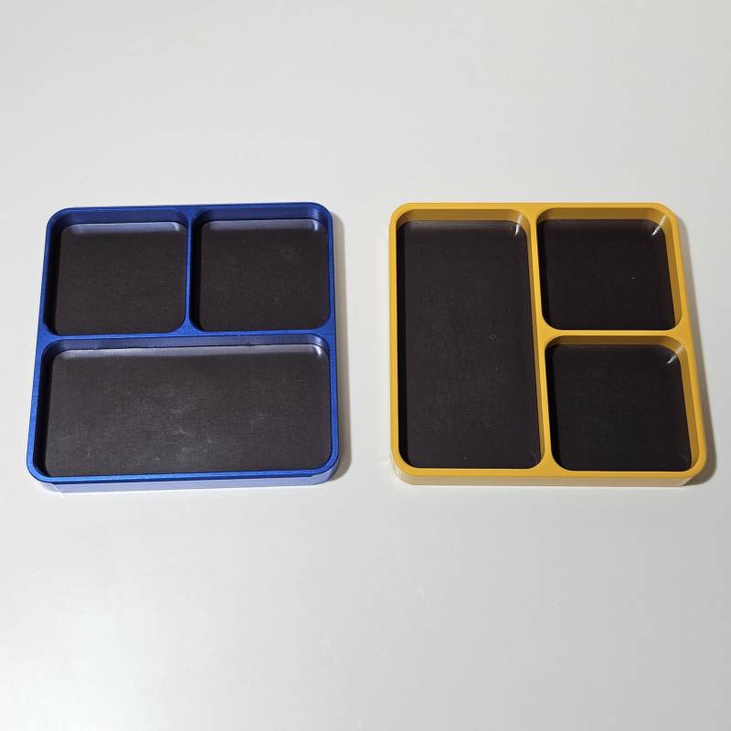 Magnetische Schraubenablage für RC-Autos, Werkzeuge, Teile, Metall-Organizer mit 4 Fächern, abnehmbares Magnetpad 0 blau von Joom DACH