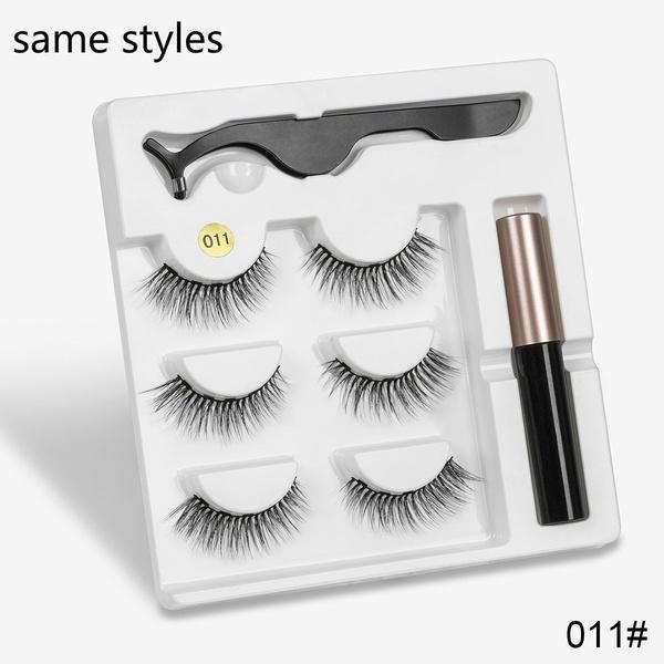 Magnetische Wimpern, 3D-Nerzwimpern, Make-up, magnetische Wimpern, Eyeliner-Pinzetten-Set, natürliche falsche Wimpern, kurze künstliche Wimpern Style 11 von Joom DACH