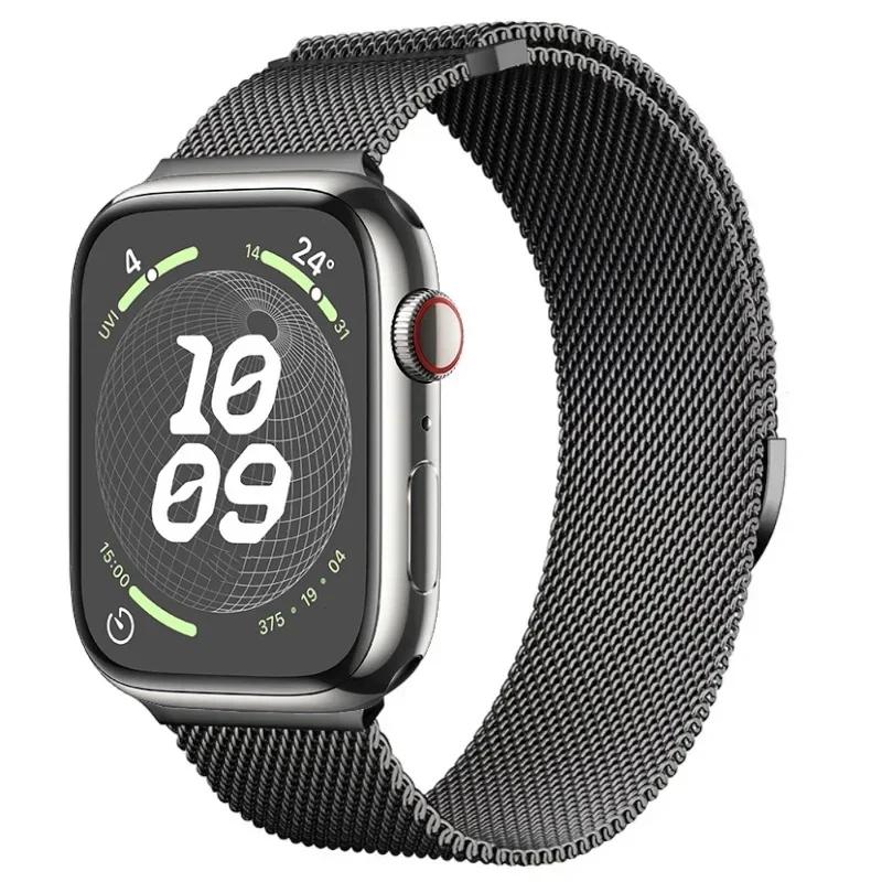 Magnetisches Armband für Apple Watch 9 8 7 41 mm 45 mm Ultra/2 49 mm Herren- und Damen-Metall-Atmungsaktives Armband für iWatch 6 5 4 3 SE 44 mm 40 mm 42 mm For 38mm 40mm 41mm von Joom DACH
