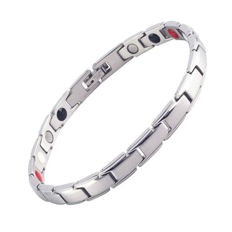 Magnetisches Therapie-Armband für Damen und Herren, magnetisches Armband, Lymph-Detox, Gewichtsverlust, Schlafhilfe, Armband, Gesundheitspflege, Schmuck silber von Joom DACH