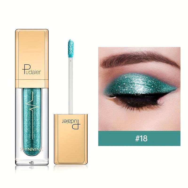 Make-up Flüssiger Lidschatten Wasserdicht Glitzer Pigmente Lila Gold Metallic Frauen Schönheit Gel Lidschatten Creme 18 Farben Make-up Schimmer Lidschatten von Joom DACH
