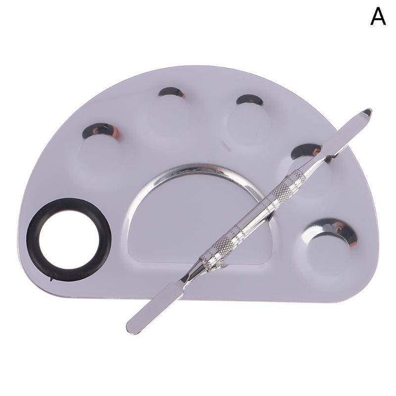Make-up-Mixer aus Edelstahl, Nailart-Lackmischplatte, Foundation-Lidschatten-Mixer-Palette mit Spachtelstange, Beauty-Tools von Joom DACH