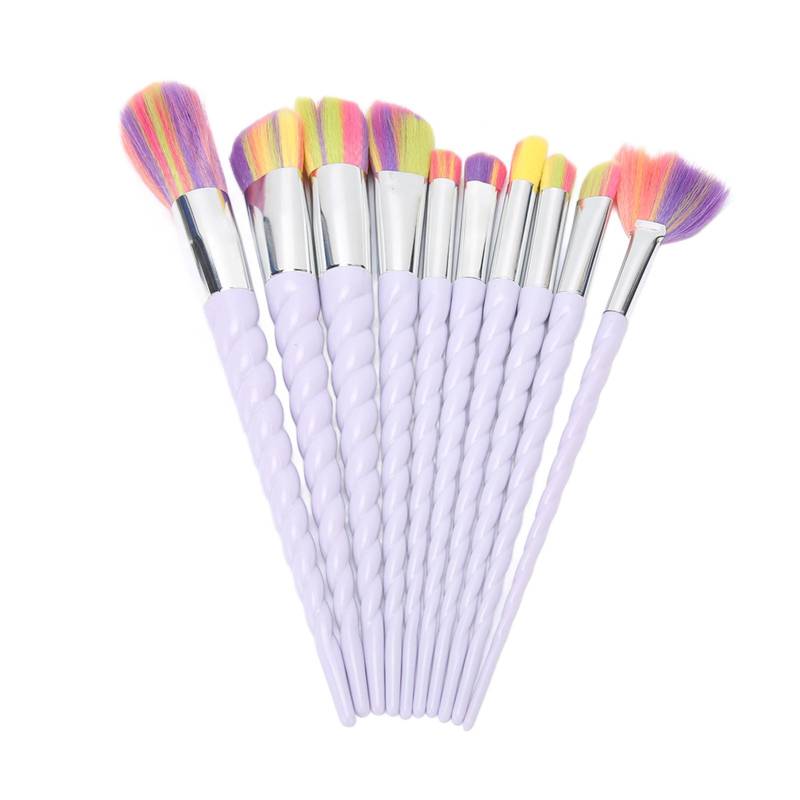 Make-up Pinselset Weiche Bunte Borsten Tragbares Kosmetikpinsel-Set für Losen Puder Lidschatten von Joom DACH