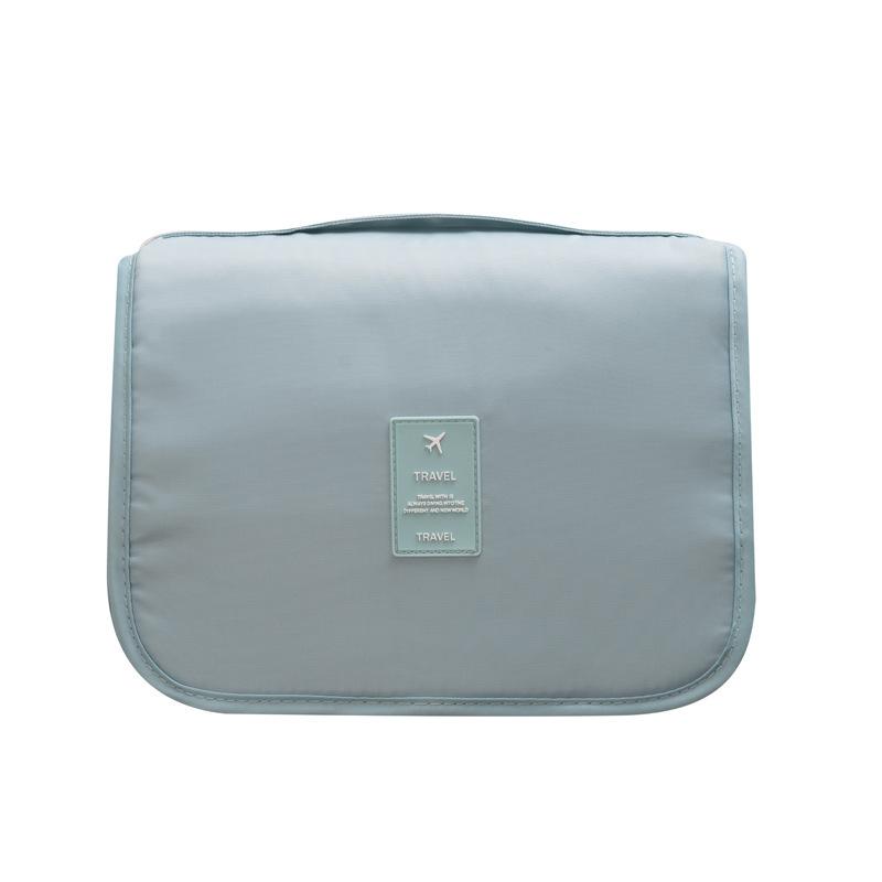Make-up-Tasche, Reise-Kosmetiktaschen, Damen-Toilettenartikel-Organizer, wasserdichte Aufbewahrung, Badezimmer-Haken, Waschbeutel blau-graue von Joom DACH
