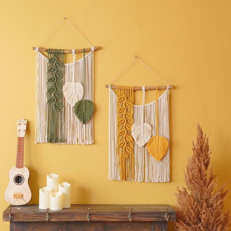Makramee Wandbehang Wandteppich Wanddekoration Boho Bohemian Gewebte Wohndekoration Handarbeit Wohnzimmer Wohnung Wohnheim Wandteppiche von Joom DACH