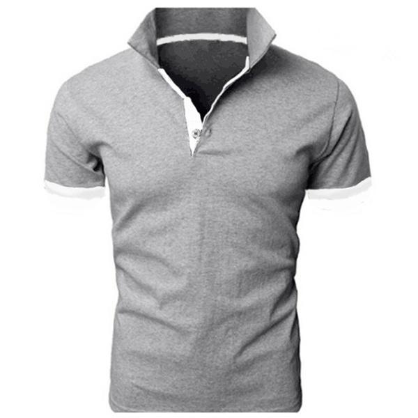 MaleWardrobe Fashion Polos Sommer Herren Slim Revers Einfarbig T-Shirt XL licht grau MaleWardrobe Fashion Polos Sommer Herren Slim Revers Einfarbig T-Shirt XL licht grau von Joom DACH