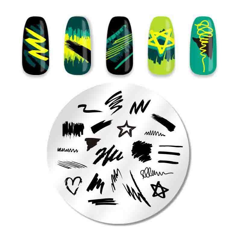 Malerei Nagel Stamping Platte Floral Nagel Welle Bild Schablonen Werkzeug Nagel Geometrische Stamping Nagel von Joom DACH