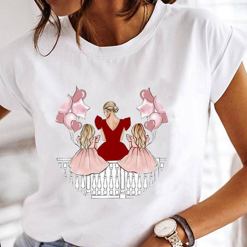 Mama Aquarell Mutter Trend 90er Jahre Mama Kurzarm Print T-Shirt Top Sommer Mode T-Shirt Dame weibliche Kleidung lässig Grafik T-shirt XL von Joom DACH