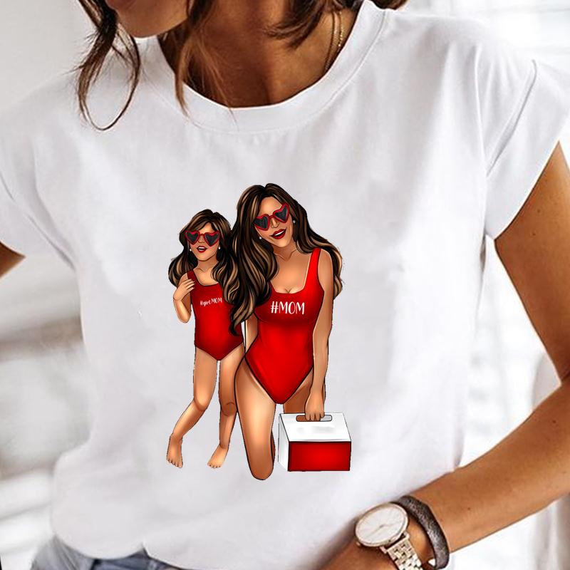 Mama Aquarell Mutter Trend 90er Jahre Mama Kurzarm Print T-Shirt Top Sommer Mode T-Shirt Dame weibliche Kleidung lässig Grafik T-shirt XXL von Joom DACH