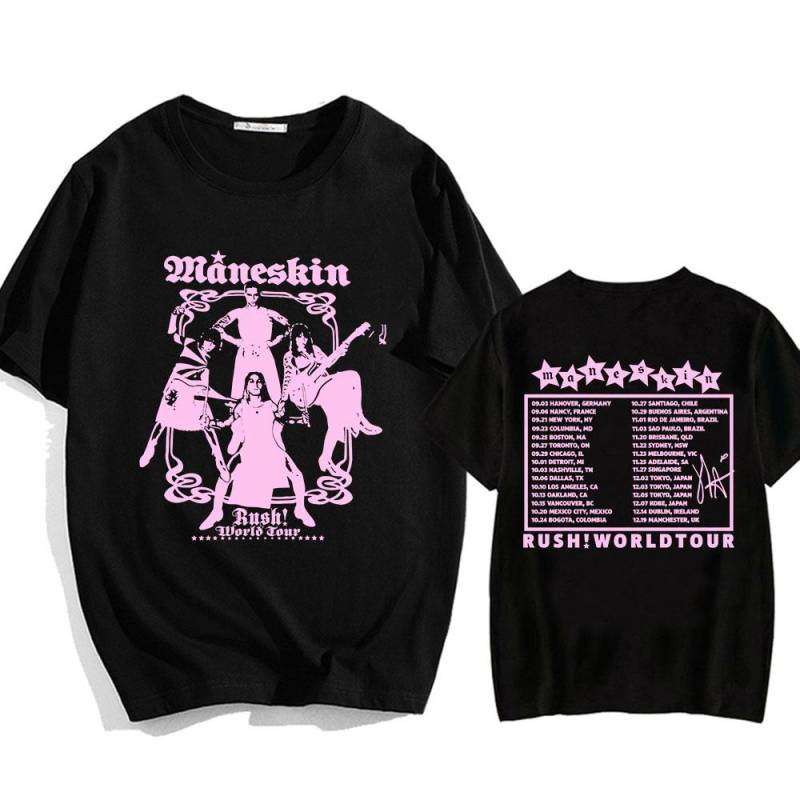 Maneskin Rush World Tour T-Shirts Lässiger Sommer Hochwertiges Baumwoll-T-Shirt Männer Frauen Grafikdruck T-Shirts M Maneskin Rush World Tour T-Shirts Lässiger Sommer Hochwertiges Baumwoll-T-Shirt Männer Frauen Grafikdruck T-Shirts M von Joom DACH