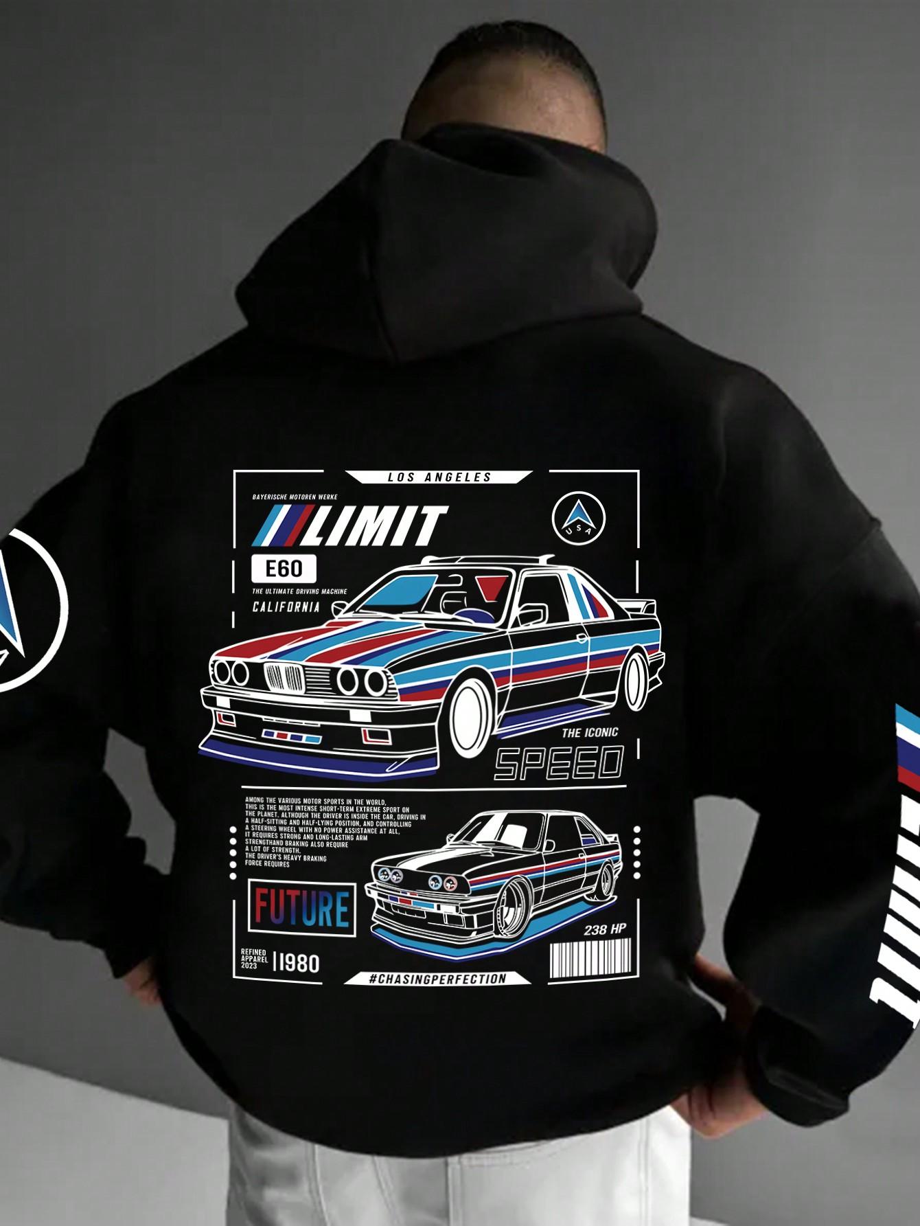 Manfinity Dauomo Übergröße Herren Casual Auto Logo Print Fleece-Kapuzenpullover, Herbst & Winter XL von Joom DACH