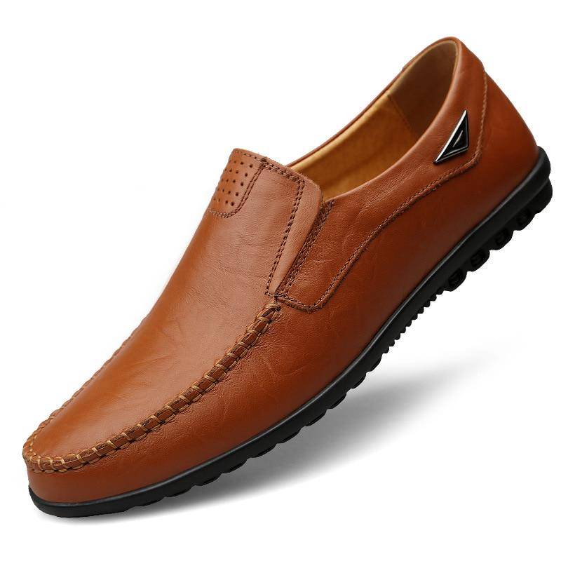 Mann Freizeitschuhe Echtes Leder Männer Mokassin Schuhe Mode Leder 43 braun von Joom DACH