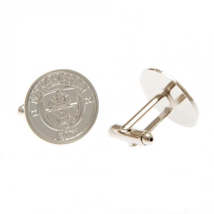 Manschettenknöpfe mit versilbertem Wappen von Manchester City FC One Size silber von Joom DACH