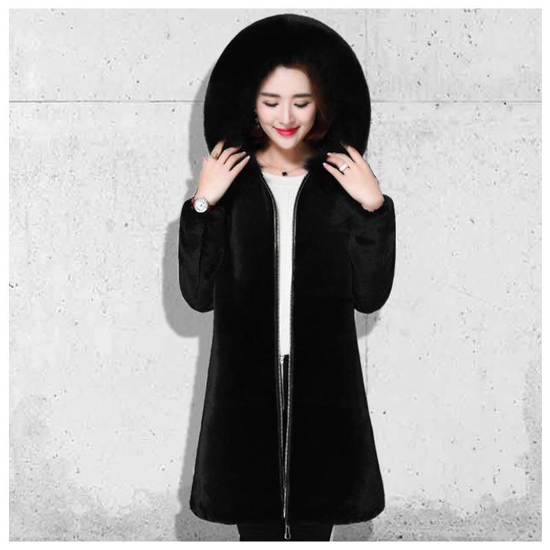 Mantel Damen Mittel und Lang Neu Koreanische Version Pelzmantel Winter 5XL schwarz von Joom DACH