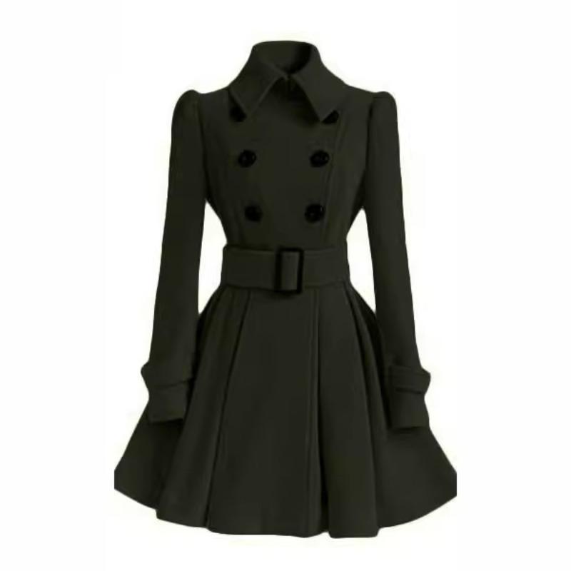 Mantel Damen Style Slim Fit Langer Damen Wollmantel Gürtel Wollmantel Damen S von Joom DACH