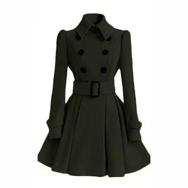 Mantel Damen Style Slim Fit Langer Damen Wollmantel Gürtel Wollmantel Damen S von Joom DACH