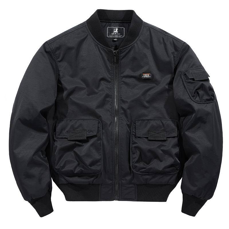 Mantel Herren Herbst und Winter Neu Verdickte Baumwolle Mehrere Taschen Baseballtrikot Pilot Herrenjacke Oberteil 2XL von Joom DACH