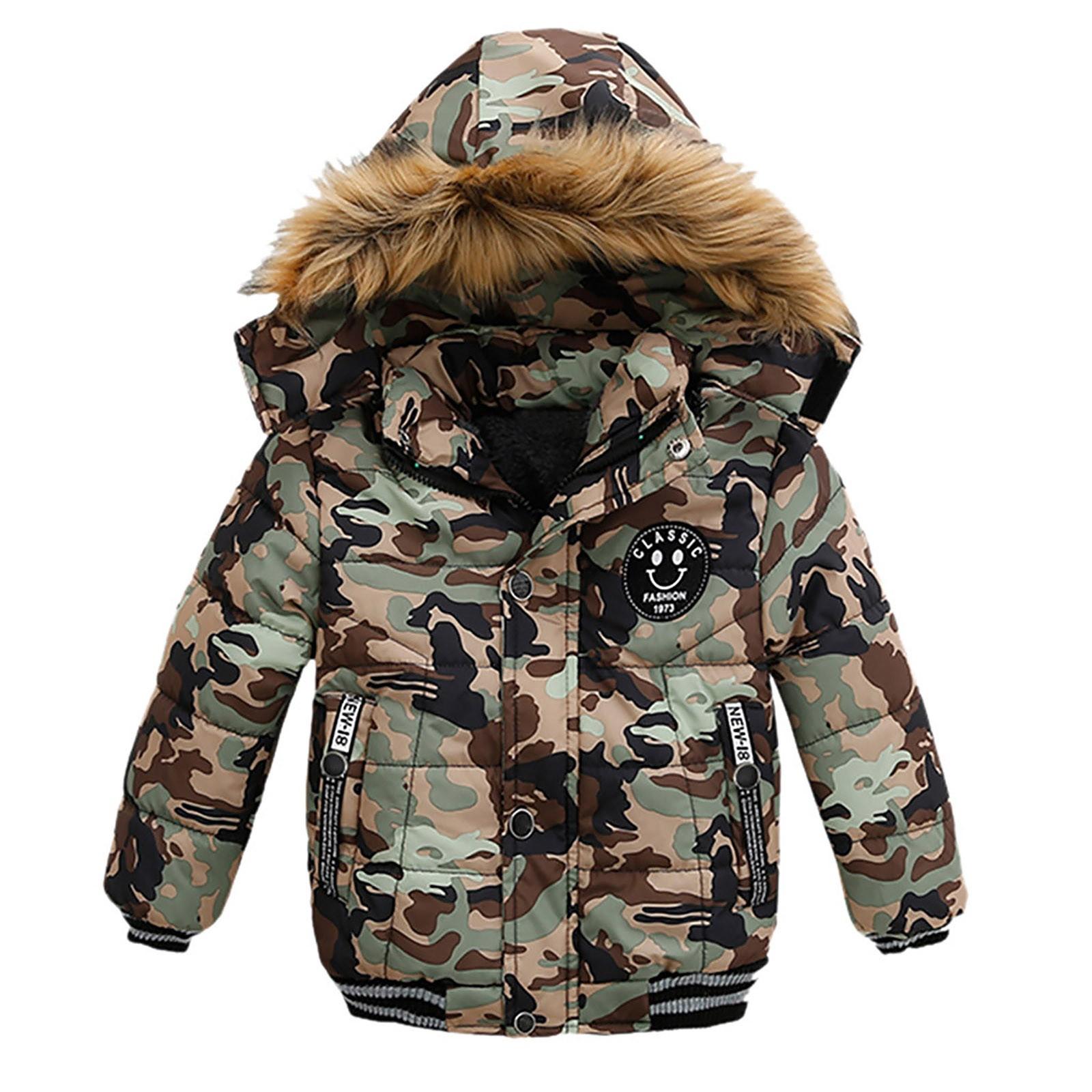 Mantel Kinder Winterjacke Mantel Jungen Jacke Warme Kapuze Kinderkleidung 130 kaffeebraun von Joom DACH