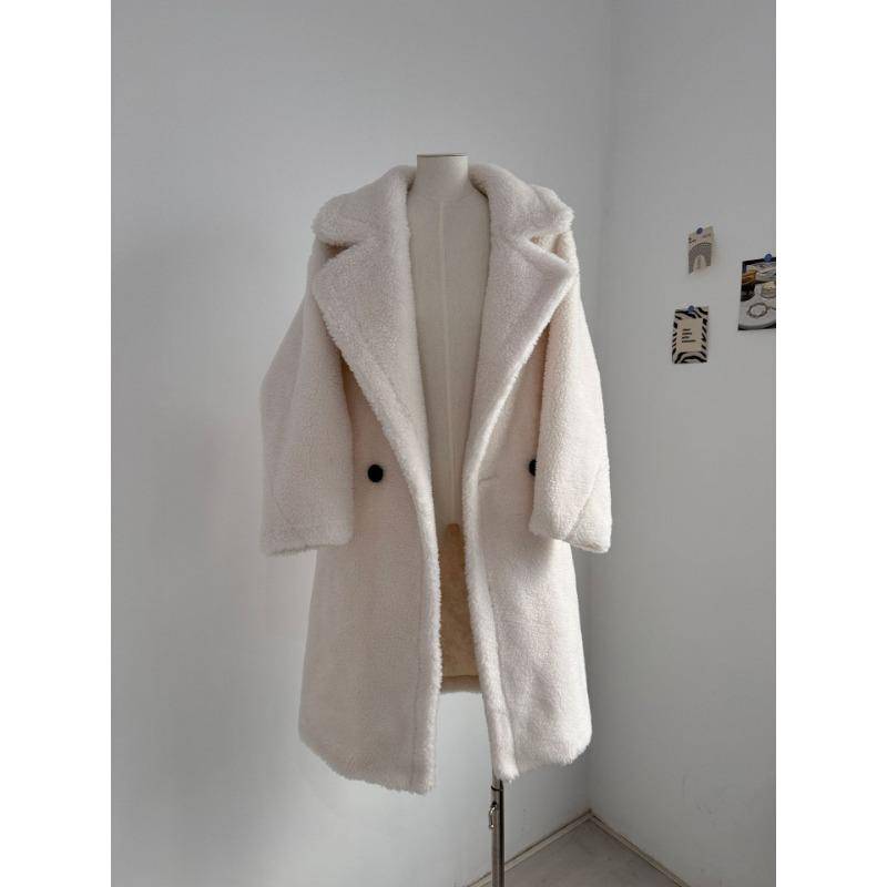 Mantel Mantel Pelz Silhouette Alpaka Winter Lang Klassische Silhouette Mantel für Frauen One size von Joom DACH