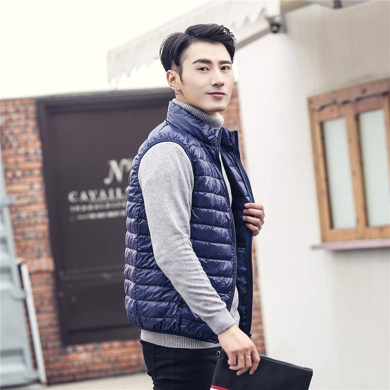 Mantel Ultraleichte ärmellose Pufferweste Jacke Ultradünne warme leichte Daunenjacke Weste Winter Herren Entendaunenweste Mäntel XXXXL navy blau von Joom DACH