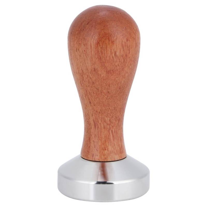 Manueller Kaffeepulver-Flachstampfer aus Edelstahl mit Holzgriff Küchenzubehör 49mm von Joom DACH