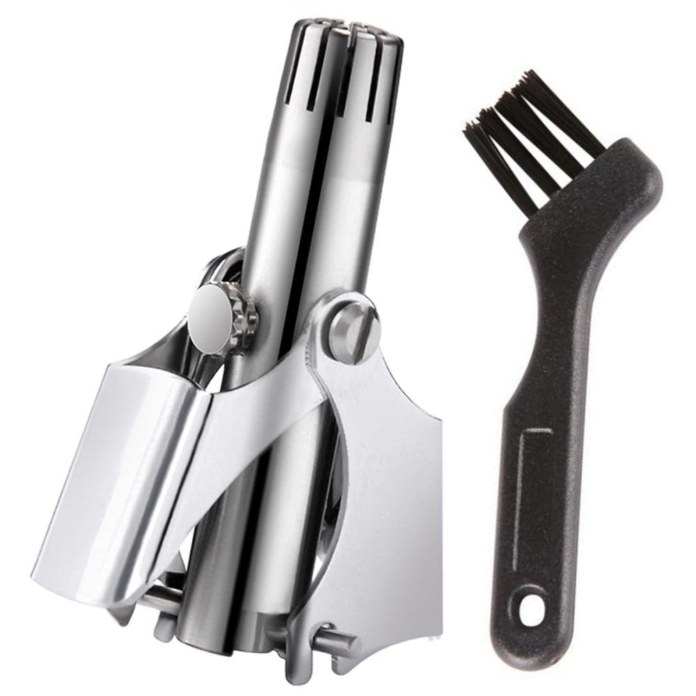 Manueller runder Klingenmund Herren-Nasenhaarschneider aus Edelstahl, tragbarer Mini-Nasen-Augenbrauen-Haarentferner, waschbarer Rasierer von Joom DACH