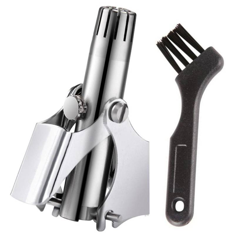 Manueller runder Klingenmund Herren-Nasenhaarschneider aus Edelstahl, tragbarer Mini-Nasen-Augenbrauen-Haarentferner, waschbarer Rasierer von Joom DACH