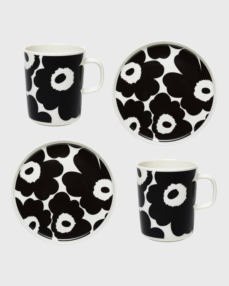 Marimekko Marimekko Paar Set Becher 250ml Teller 20cm Tasse Geschirr Unikko schwarz 071606 190 [Artikel] von Joom DACH