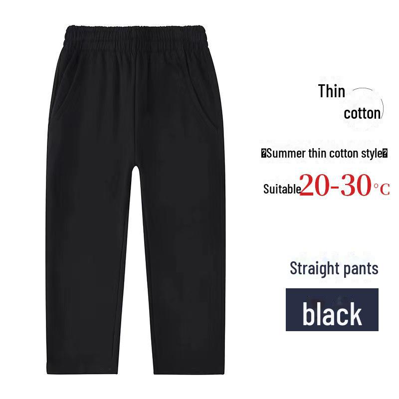 Marineblaue Sporthose aus reiner Baumwolle für Grundschüler in Schuluniform – Jungen und Mädchen, lockere Passform, Sommerhose. 130cm von Joom DACH