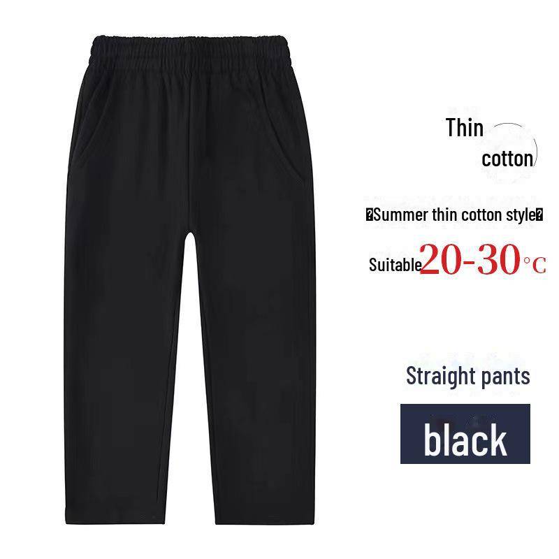 Marineblaue Sporthose aus reiner Baumwolle für Grundschüler in Schuluniform – Jungen und Mädchen, lockere Passform, Sommerhose. 130cm von Joom DACH