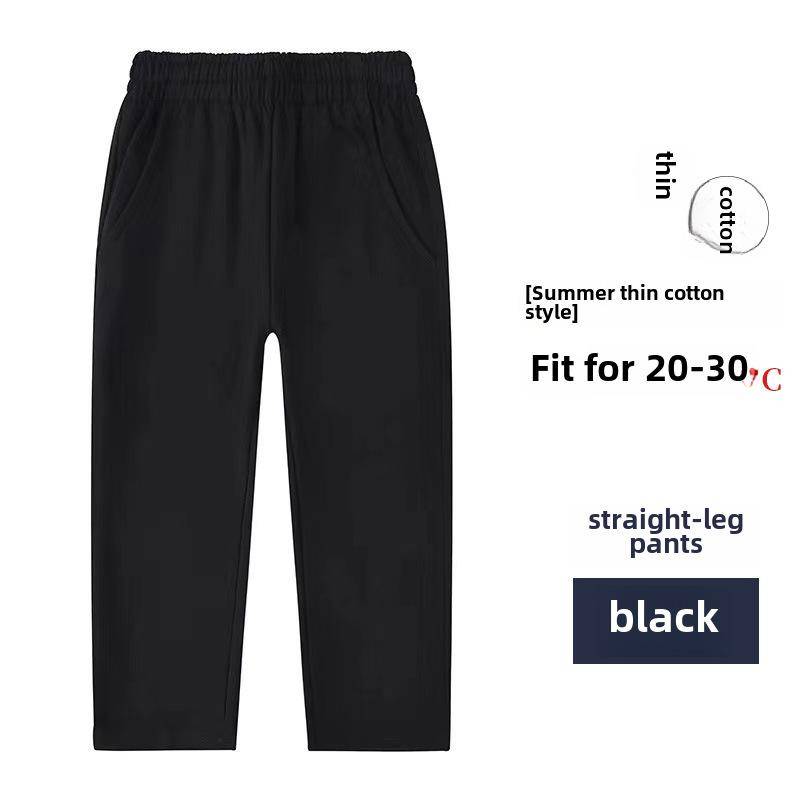 Marineblaue Sporthose aus reiner Baumwolle für Grundschüler in Schuluniform – Jungen und Mädchen, lockere Passform, Sommerhose. 150cm von Joom DACH