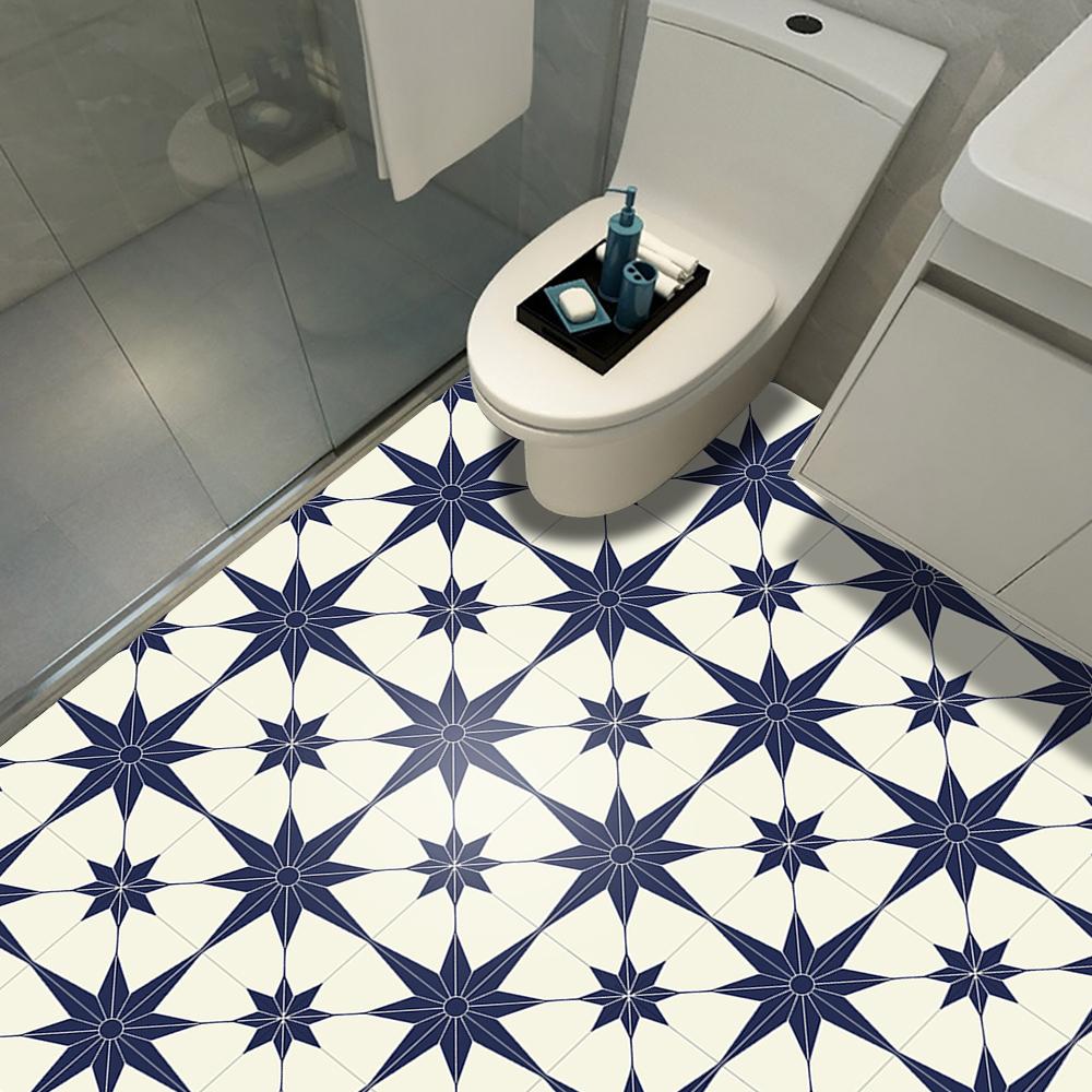 Marineblaue und cremefarbene Kompassrose, Fliesen-Bodenaufkleber, Küche, Badezimmer, Boden, Heimdekoration, verschleißfestes, wasserfestes Wandtattoo 10cmX10cmX10pcs von Joom DACH